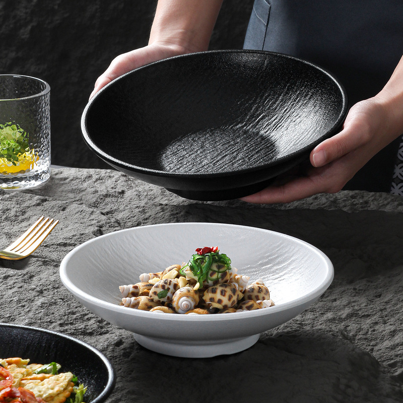 Xiangyuan Melamine Tableware Large Bowl Frosted Rock Pattern Noodle Bowl Hot Dry Noodles Fried Noodles Shallow Bowl Salad Bowl Xiangyuan Melamine Tableware Large Bowl Frosted Rock Pattern Noodle Bowl Hot Dry Noodles Fried Noodles Shallow Bowl Salad Bowl