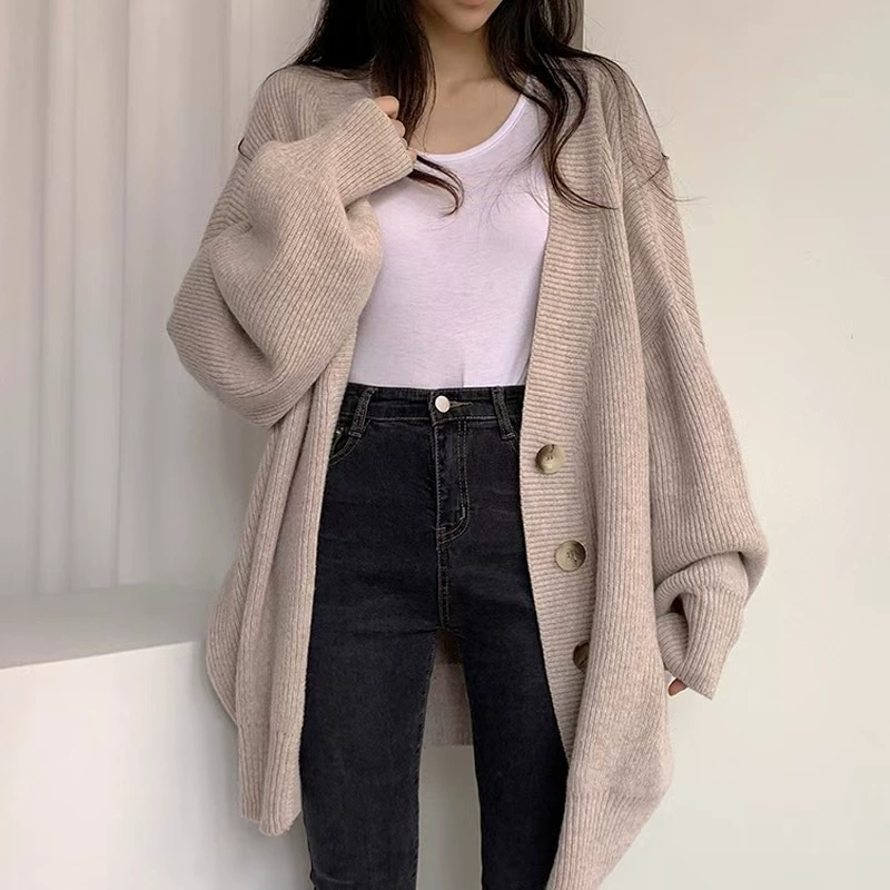 Красивая полоса демисезонного свитера, куртка, кардиган, oversize, корейский стиль