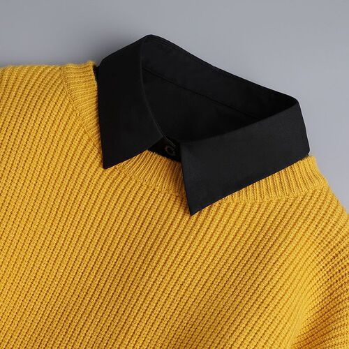 White pointed collar for children's and adults' autumn and winter shirts, compatible with sweaters and blouses, warm and stylish interchangeable collar