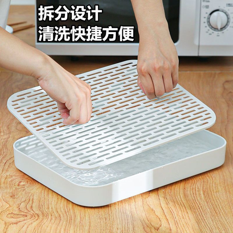 Tazas de doble capa bandeja de drenaje de agua sala de estar hogar taza de mesa taza de menú bandeja taza de almacenamiento profundizar estante de almacenamiento