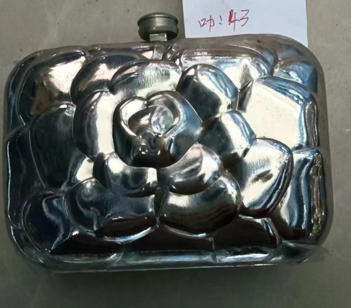 * Bolsa de mano de diamante de lujo fondo plano lleno de diamantes bolsa de banquete bolsa pequeña mujer Rhinestone bolsa de embrague