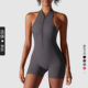 Micro-cool cross-border spring high-intensity exercise beautiful back yoga jumpsuit zipper nude tight one-fit fitness suit for women