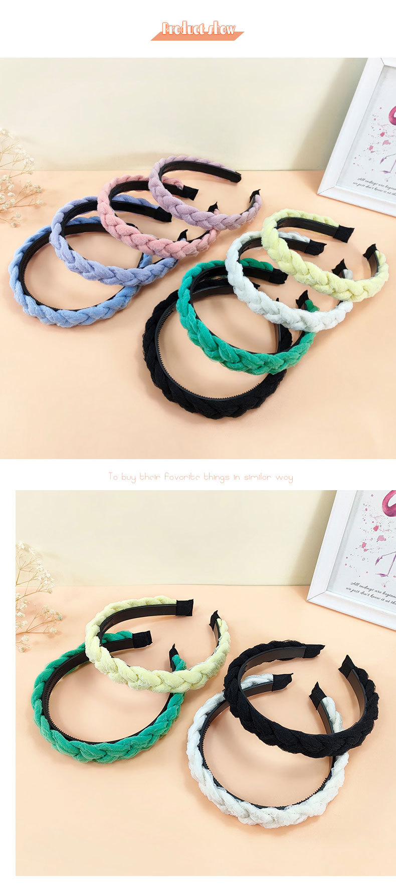 New Bubble Chiffon Braided Wide-brimmed Fabric Braided Hairpin display picture 1