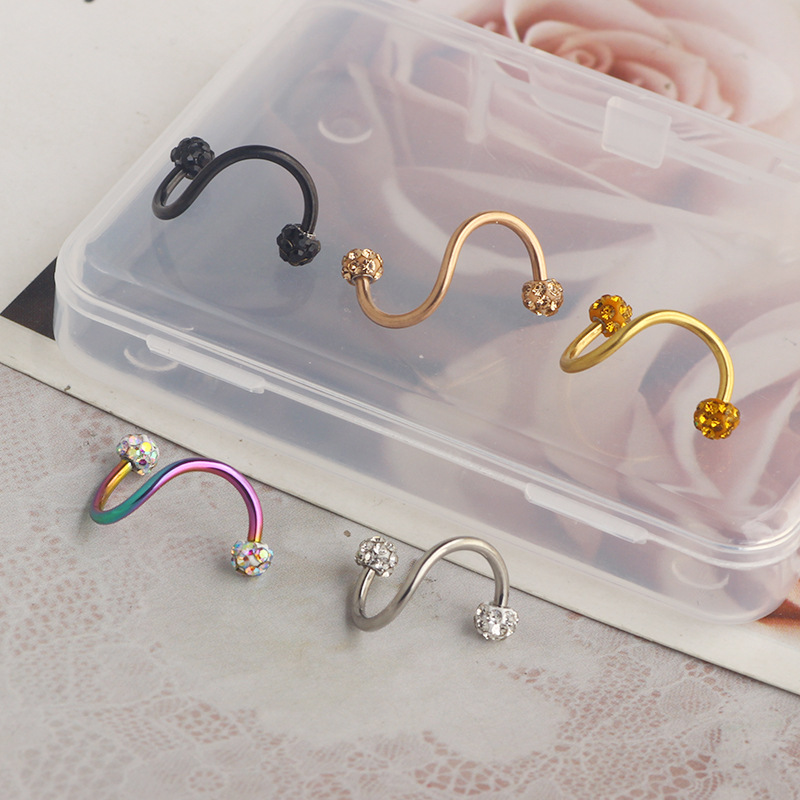 New Korean Geometric Star Stainless Steel Ear Stud 16G S Rod Body Piercing Jewelry detail image 14