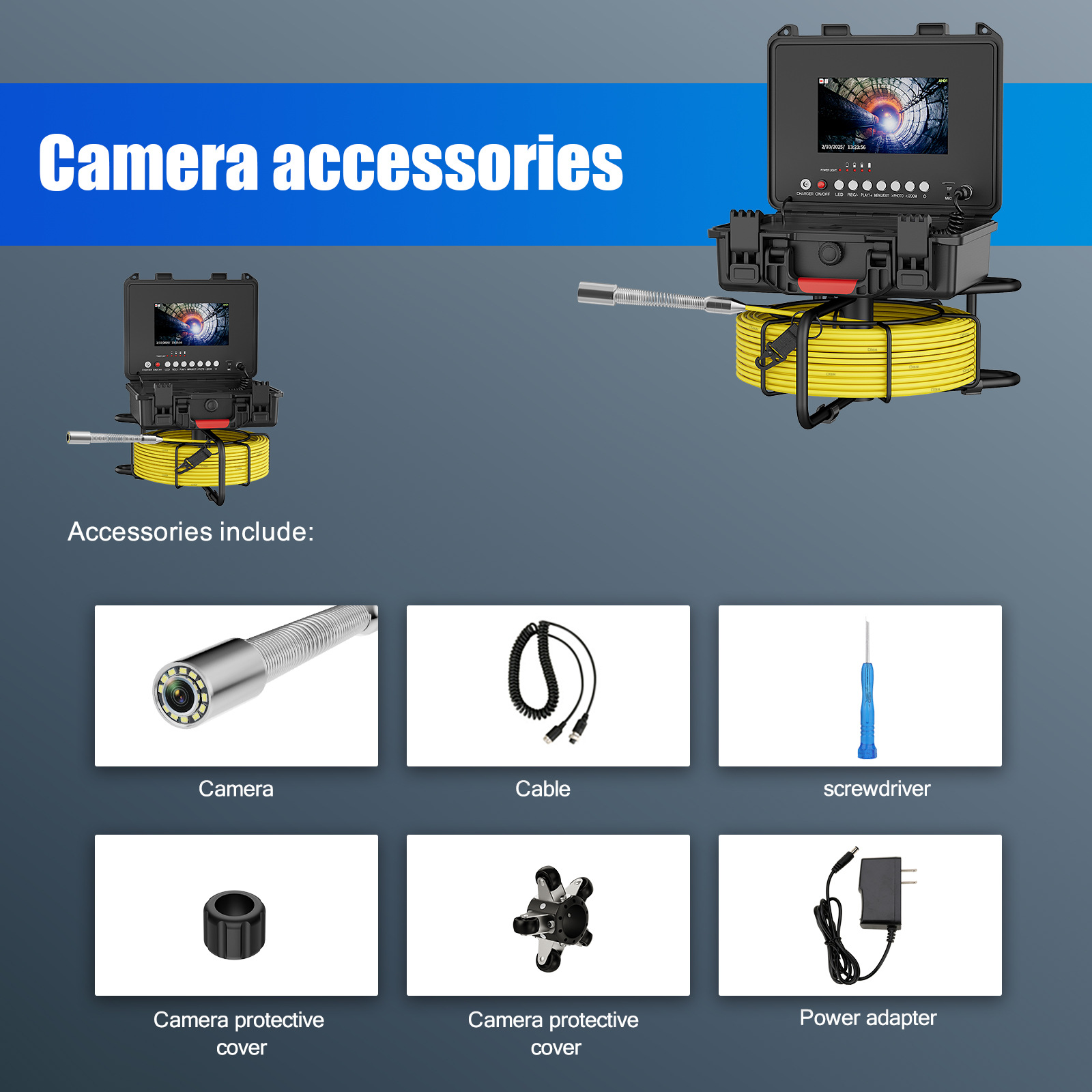 AHD endoscope, 1080P HD, 7 inch, 17-23mm probe