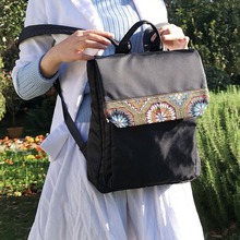 美伊品牌男女背包双肩包轻奢高级感刺绣民族风包包通勤包电脑背包