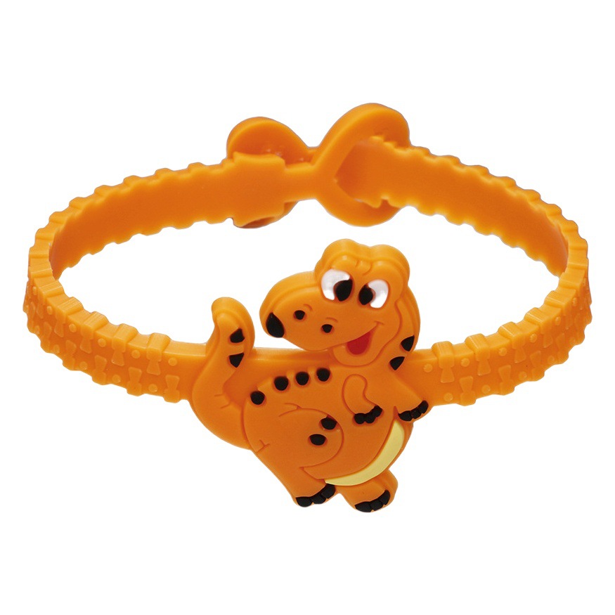 Cross-border Children's Love Dinosaur Bracelet Cute Cartoon Bracelet PVC Single Hole Peach Heart Adjustable Bracelet Small Gift