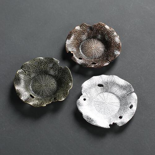 Japanese-style aluminum alloy coaster saucer creative metal household insulated cup holder pot saucer Kung Fu tea ceremony spare parts