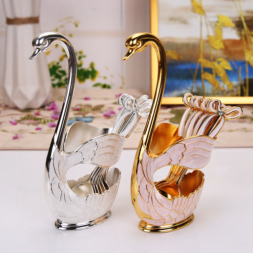 4TXN Wholesale Stainless Steel Fruit Fork Fruit Small Fork Spoon Fork Fruit Plate Spoon Korean Cute Swan