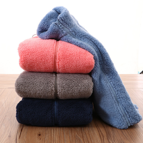 Children's autumn and winter velvet jackets for boys and girls, coral velvet style tops, parent-child wear, medium and large children's jackets