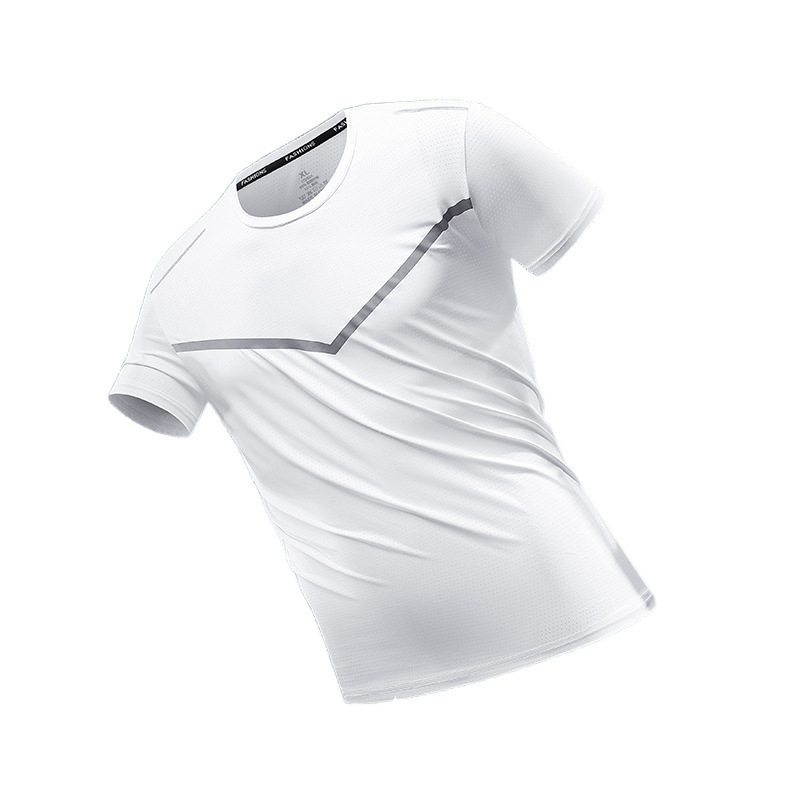 Nueva sensación de hielo de verano delgada transpirable hielo mallas camiseta de manga corta para hombres deportes de secado rápido más tamaño de ropa de hombre 23 image 5