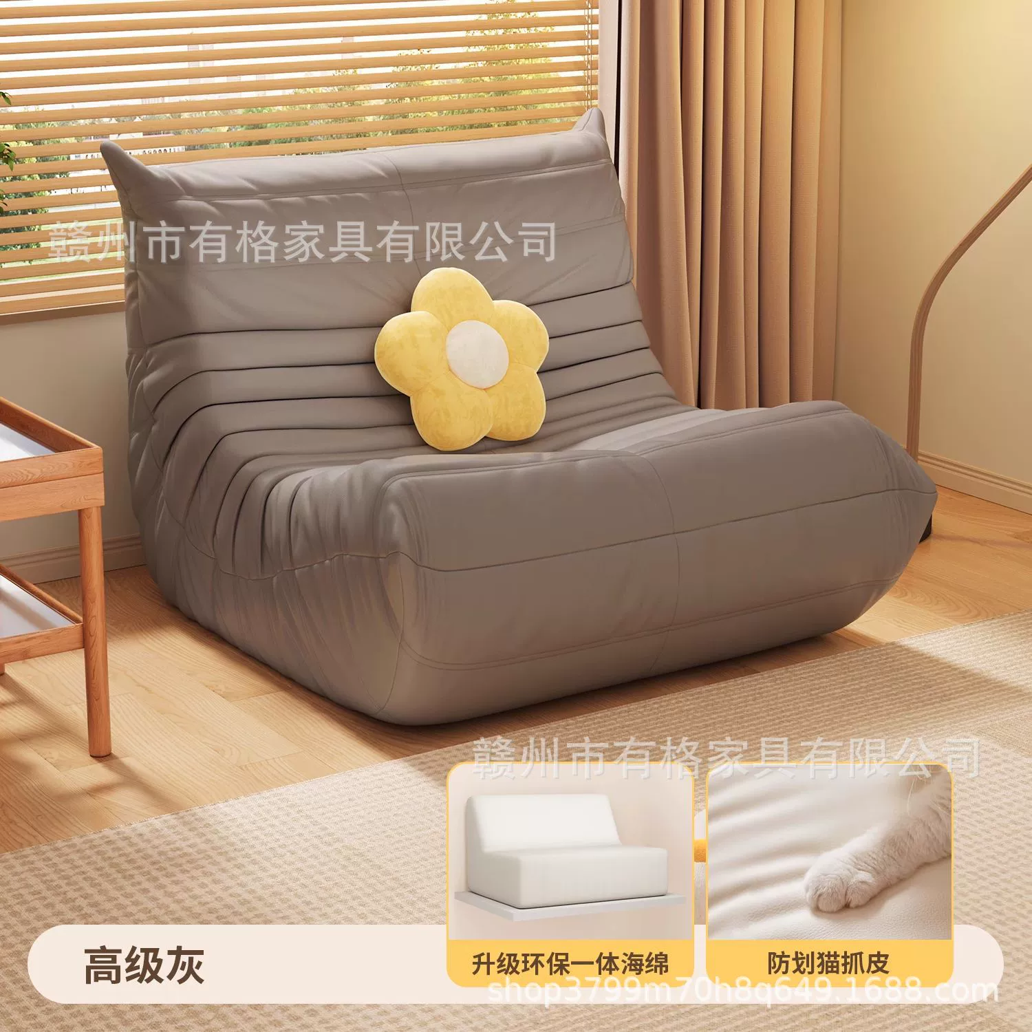 Sofa modern minimalist sponge sofa, cloth upholstery, storage system, multi-size (single–three-seater)
