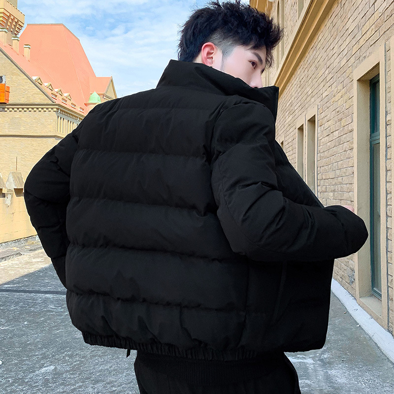 2023 ropa de algodón acolchado de los nuevos hombres ropa de algodón acolchado de moda simple todo el Partido collar de pie forrado de lana engrosada chaqueta de abrigo en stock al por mayor