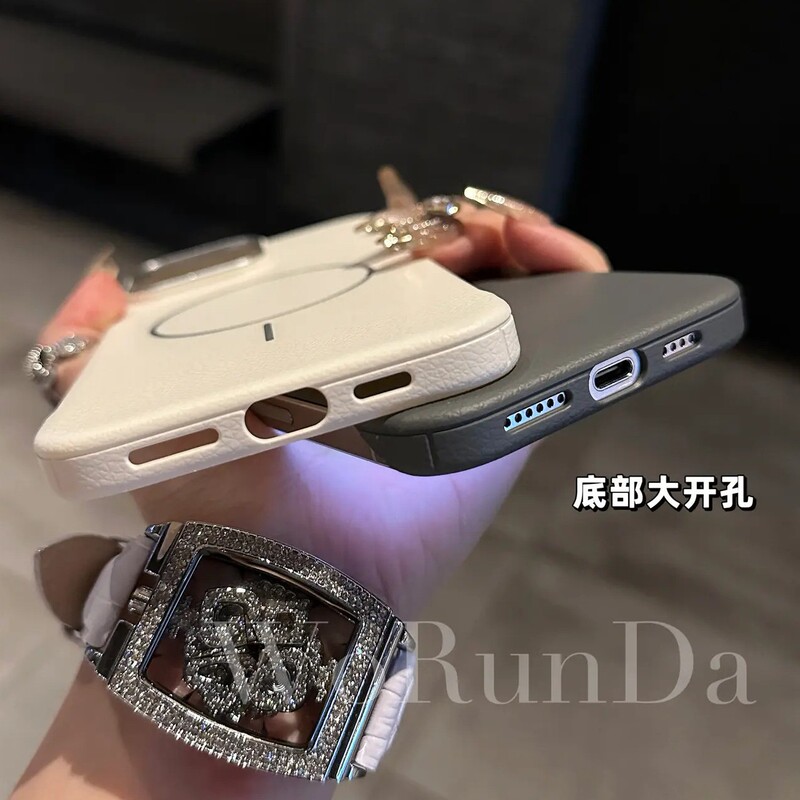 超薄型レザー調フレームレス薄型磁気吸着スマホケース iPhone17promax/Apple16/15対応 保護カバー|undefined