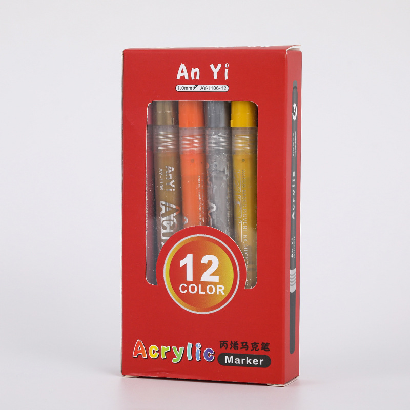 Marcador acrílico e-commerce Venta caliente recomendar marcador de acrílico marcador Tarjeta de evaluación a base de agua pintura de cerámica pluma de los niños