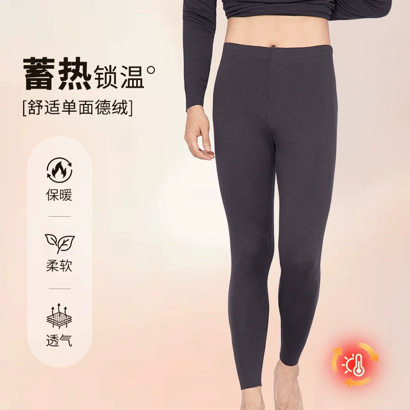 Мужские термоштаны, осенне-зимний новый стиль, немецкий бархат, самонагревающаяся внутренняя одежда с начесом, утягивающие тонкие мужские осенние брюки с плоской талией