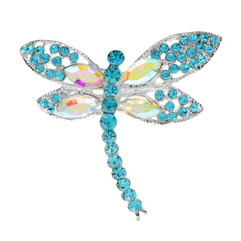 Fashionable blue brooch