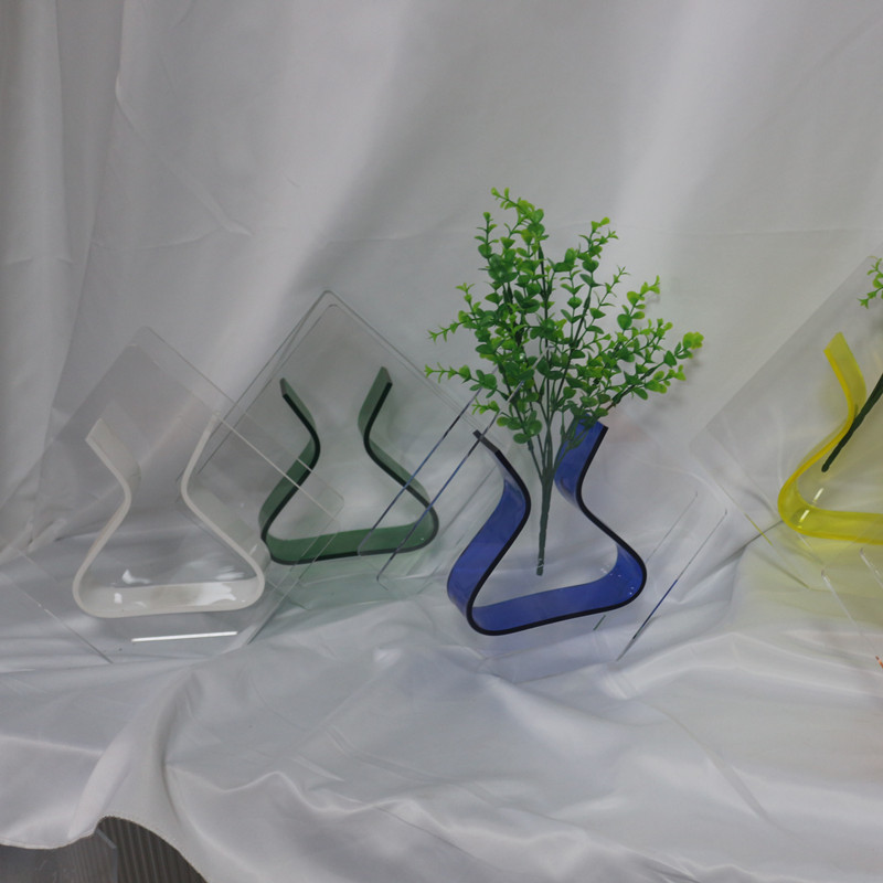 厂家现货供应透明方形花瓶客厅插花艺术几何样板房家居装饰花器
