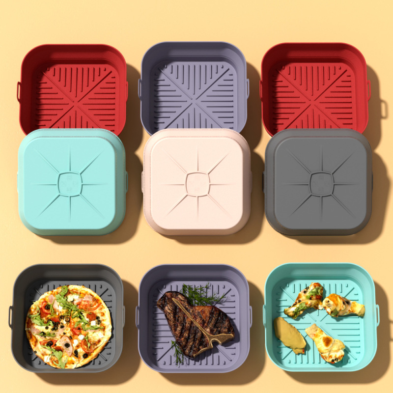 エアフライヤーパッド折りたたみシリコンベーキングパン食品グレードのシリコンパッドベーキングパン家庭用オーブントレイお手入れが簡単|undefined