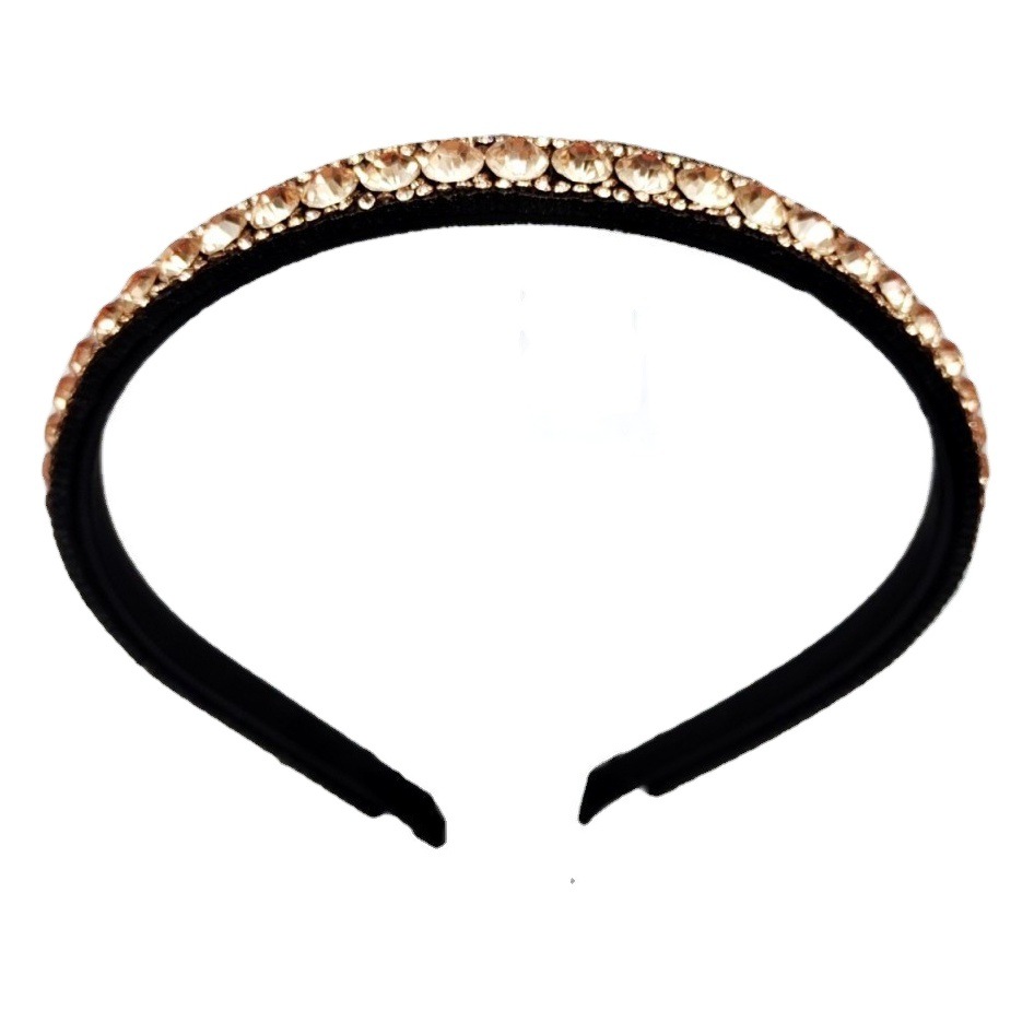 Cross-border barroco rhinestone borde fino diadema estilo coreano simple retro cristal lavado de cara diadema accesorios para el cabello tocado femenino al por mayor