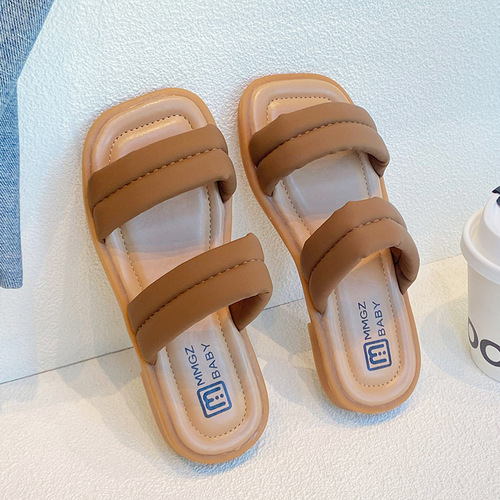  new summer Korean style little girls soft-soled slippers, fashionable and trendy outdoor slippers for children and middle-aged children on campus