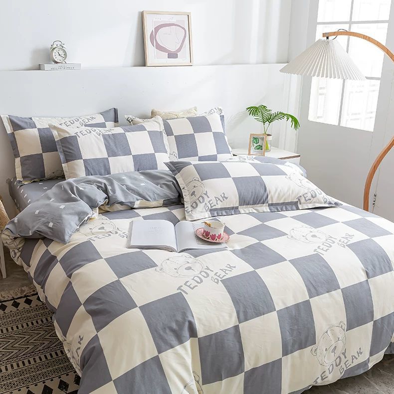 Cobertura de edredón de algodón 100% algodón 1.8m cubierta de edredón individual 150x200x230cm simple estilo nórdico