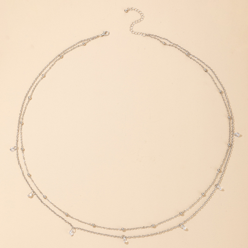 simple sexy rhinestone bead chain double waist chainpicture3
