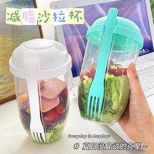 小红书同款加厚沙拉杯ins风早餐沙拉杯减脂瘦身随手杯便携式杯子