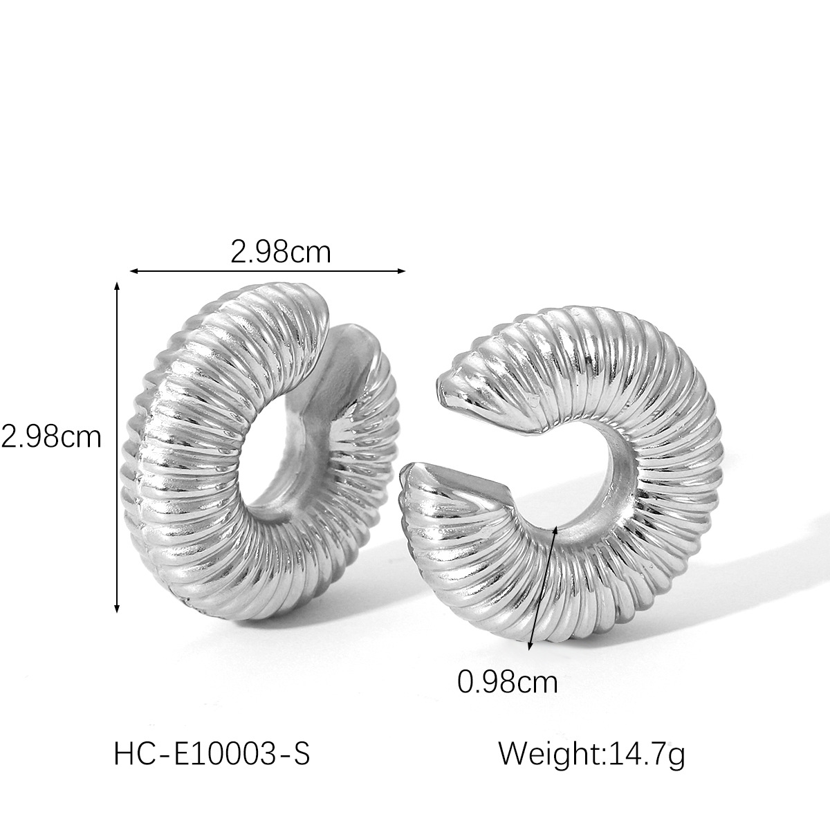 Ins celebridades de Internet europeas y americanas, el mismo estilo, personalidad de moda, diseño de nicho, patrón chapado en oro de acero de titanio geométrico, sin orejas perforadas, clip para la oreja femenino