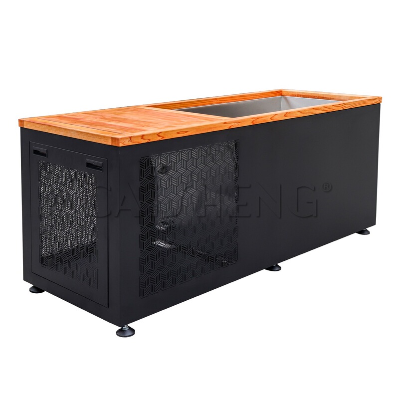 in stock foreign trade hot ice bath bucket 304 stainless steel bathtub red cedar wooden cold water bathtub insulation cover