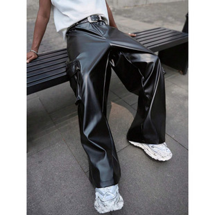 U 12931 Multi Pocket Leather Pants ��ڴ����bƤѝ�羳��