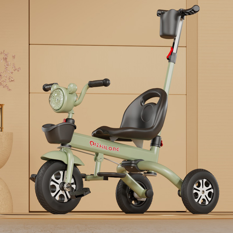 Spot al por mayor triciclo para niños multifunción plegable para bebés y niños pequeños pueden sentarse y acostarse música cochecito bicicleta