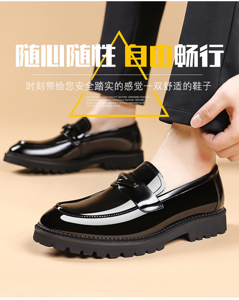 Giày da lười nam da bò thật mũi nhọn, đế thấp 1–3 cm — màu nâu, đen chi tiết 4