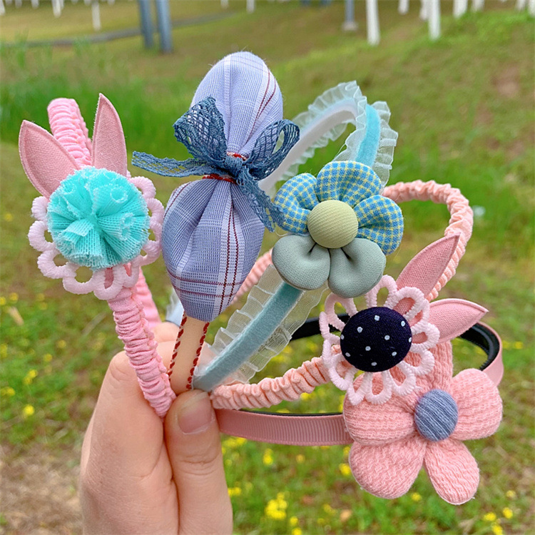 126g Weight Hair Band Hair Accessories Type 1 Piece Quantity Casual, Street Occasion Cloth Material Flower Pattern All Seasons Season Girl'S Gender Pleated Design Cute Style Cute Girl'S Flower Cloth Pleated Hair Band 无