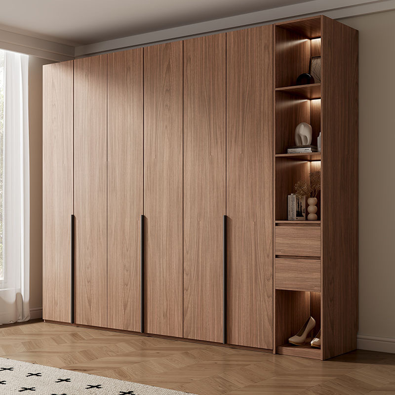 Nordic wardrobe walnut color to the top home bedroom simple new…