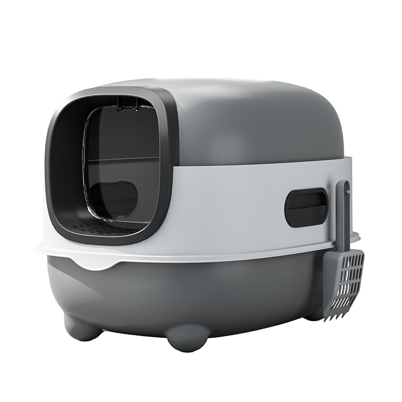 Transfronteriza caja de arena para gatos, de gran tamaño, completamente cerrada, anti-salpicaduras, inodoros para gatos, esterilización y desodorización, lavabo para heces para gatos, suministros para mascotas