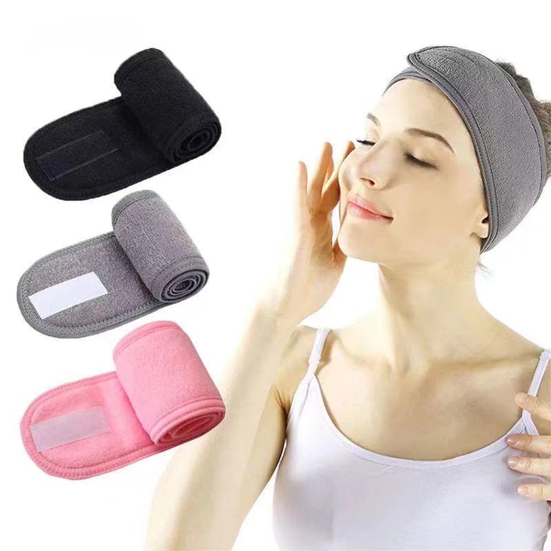 Yuezi turbante velcro yoga deportes banda de pelo lavado de la cara maquillaje de belleza de doble capa banda de pelo bordado otoño invierno protección de orejas