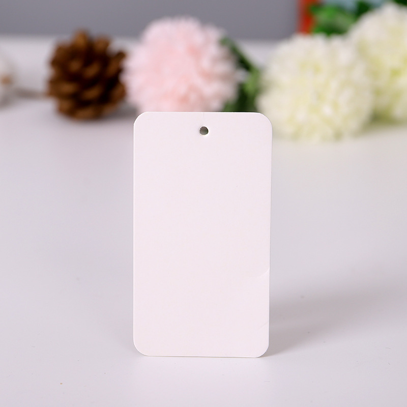 空白小卡片服装吊牌商标通用价格标签物料挂牌白卡纸印刷logo定制