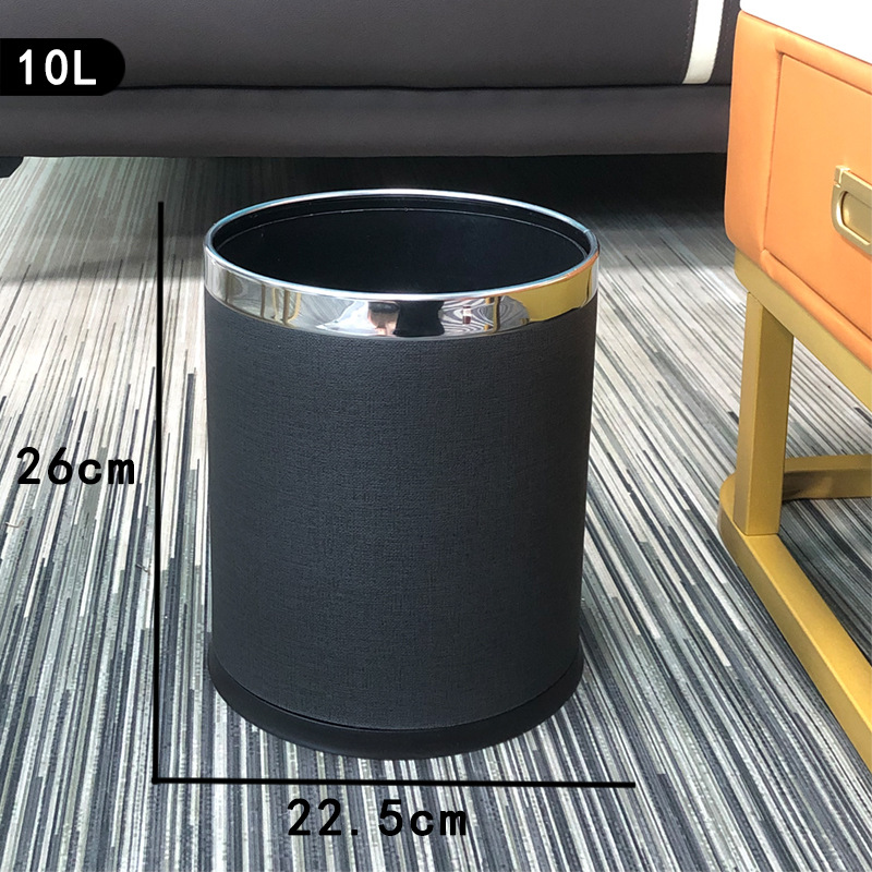 Cubo de plástico de doble capa anillo de plata Futai Negro