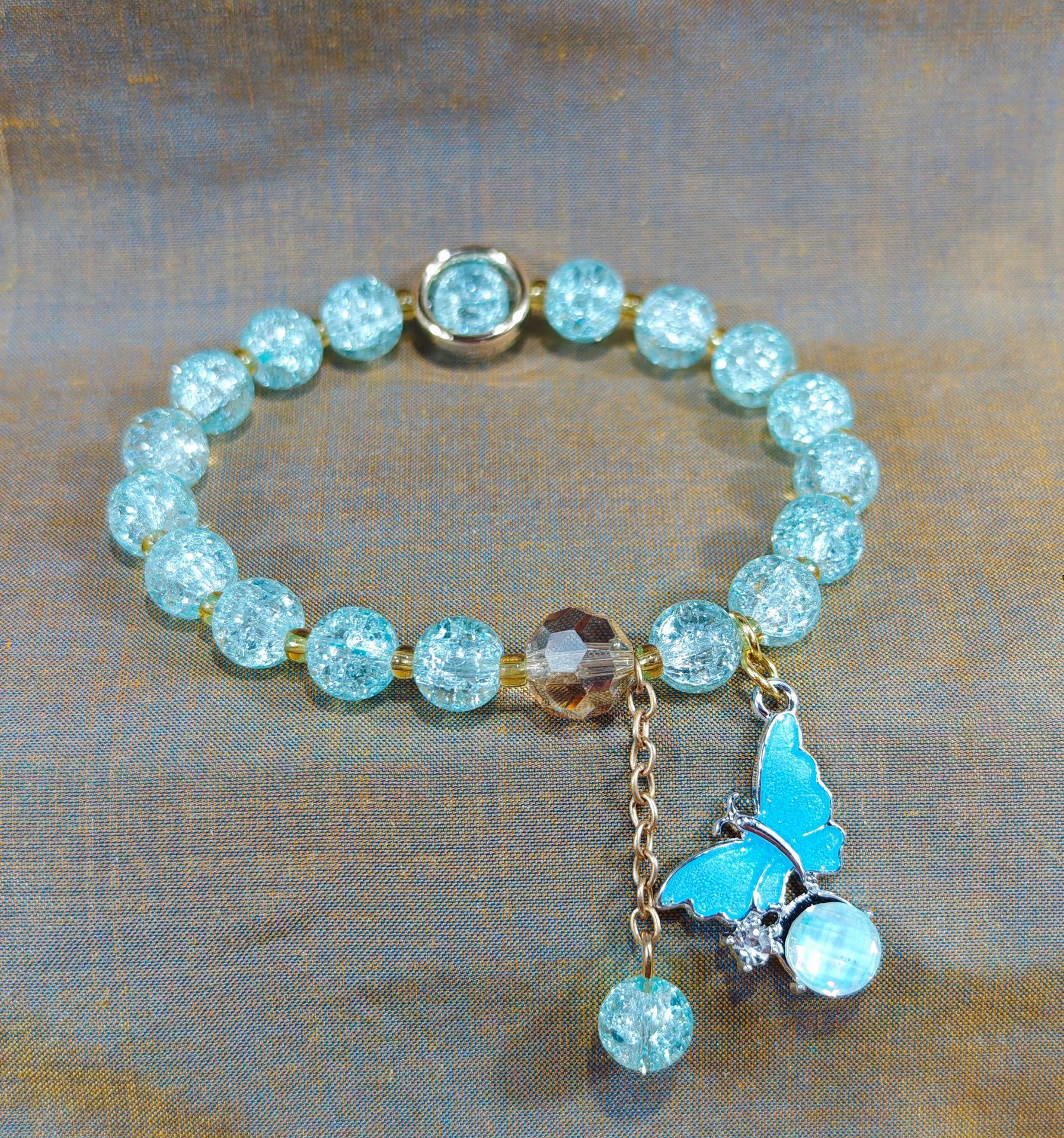 Las celebridades de Internet retro transfronterizas suelen ser todo-fósforo pulsera elástica de estilo ins simple pulsera de moda de lujo ligero, joyería de temperamento