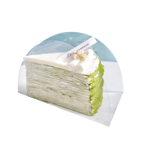 Mousse edge triangle cake packaging box Swiss roll cut into pieces Thousand layer cut into pieces packaging box Dessert transparent plastic tray