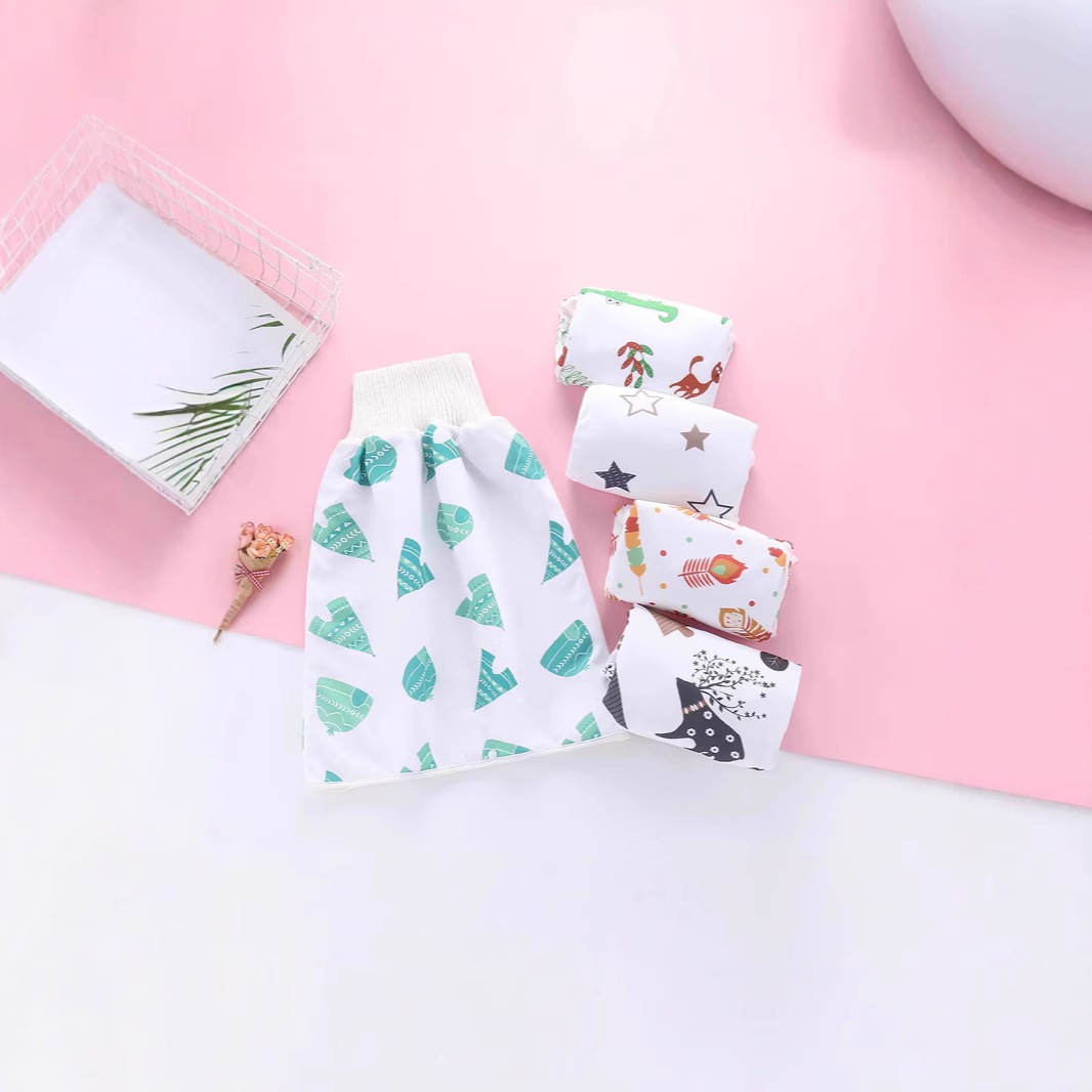 Children's Double Layer Diaper Skirt Newborn Waterproof Leak-proof Diaper Wet Training Pants Baby Washable Diaper Skirt