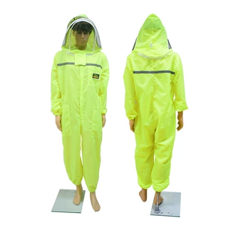 荧光绿夏季蜜蜂防蜂服全套透气全身防蜂衣连体养蜂人防护衣服防蚊