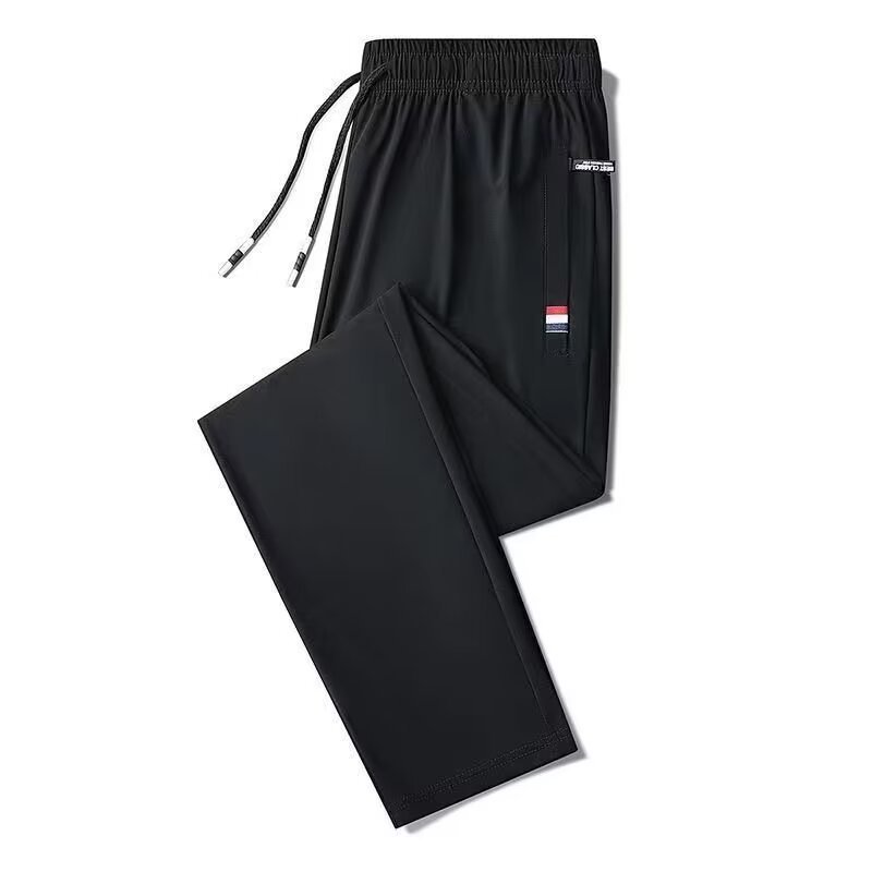 Men's quick dry summer thin breathable casual trousers with zipper