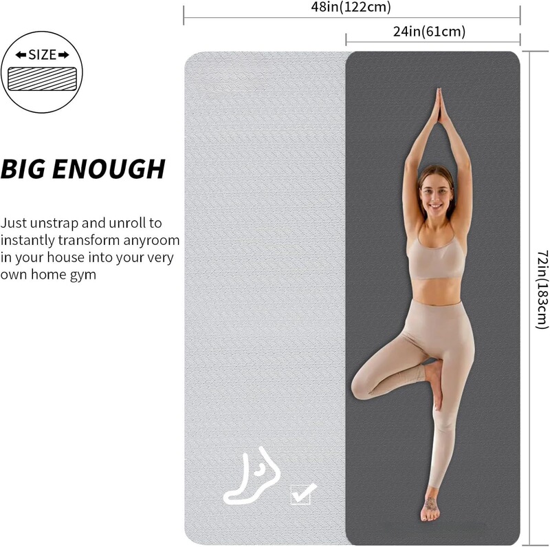 Soft, non-slip, and durable, with ample space for free movement; widened and thickened double yoga mat, OEM customization available for gifts Soft, non-slip, and durable, with ample space for free movement; widened and thickened double yoga mat, OEM customization available for gifts