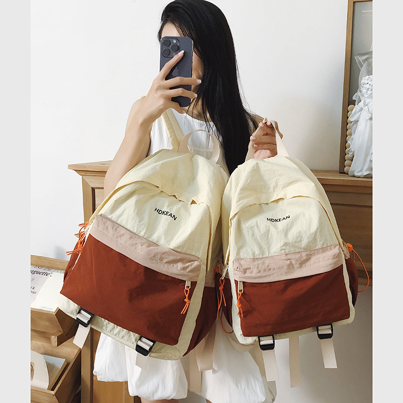 书包新款睿营小众双肩包旅行休闲轻便背包大容量撞色超轻学生书包|undefined