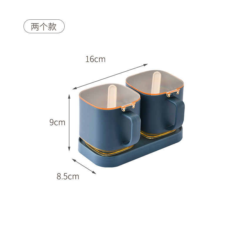 調味料調味料缶日本式キッチン調味料箱プラスチック食品級セット家庭用スプーン付き調味料缶|undefined