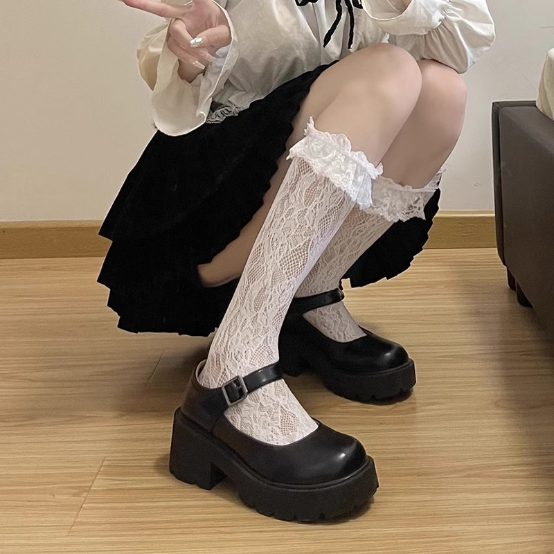 Lolita lace calf socks children spring and summer thin breathable long tube half lolita socks Lolita lace calf socks children spring and summer thin breathable long tube half lolita socks