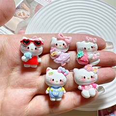 かわいい着せ替え猫樹脂アクセサリークリーム接着剤ヘアピンヘアロープ携帯電話ケース電気自動車ウォーターカップ diy アクセサリー