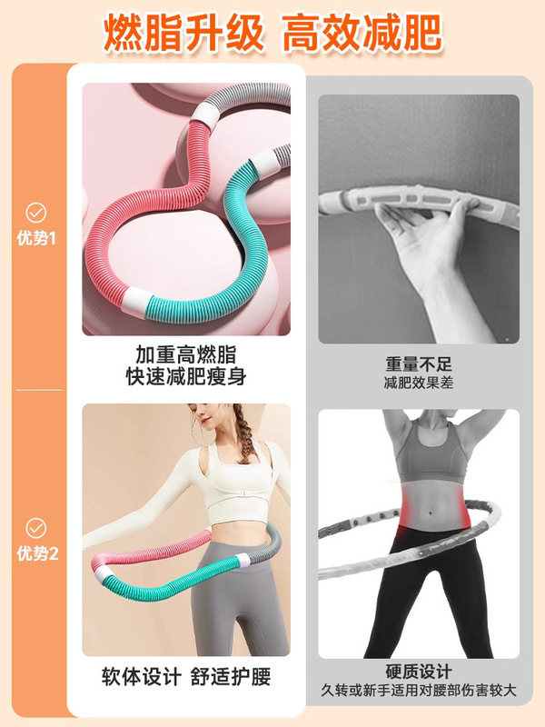 スプリングフラフープソフトソフト腹部コントロール、腰を傷つけずに減量、女性の痩身と腹部の縮小、屋内および屋外のフィットネス機器|undefined